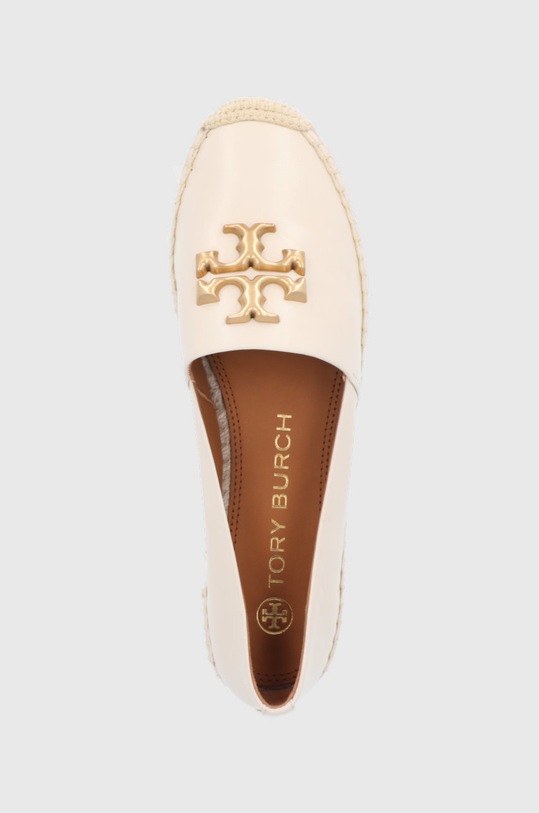 Tory Burch espadryle skórzane Eleanor beżowy 86567.122