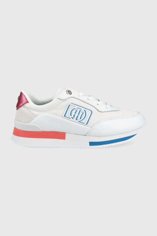 Sneakers boty Tommy Hilfiger semišová kůže bílá FW0FW06459.XKL