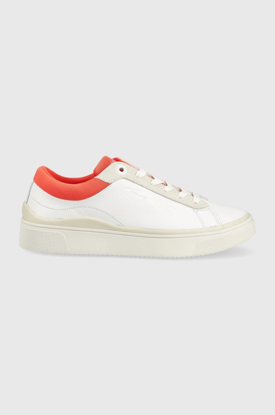 Kožne tenisice Tommy Hilfiger Planet friendly bijela FW0FW06317.XMV