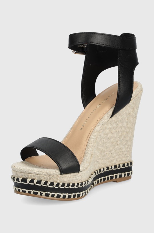 Încălțăminte Tommy Hilfiger sandale de piele FW0FW06296.BDS negru