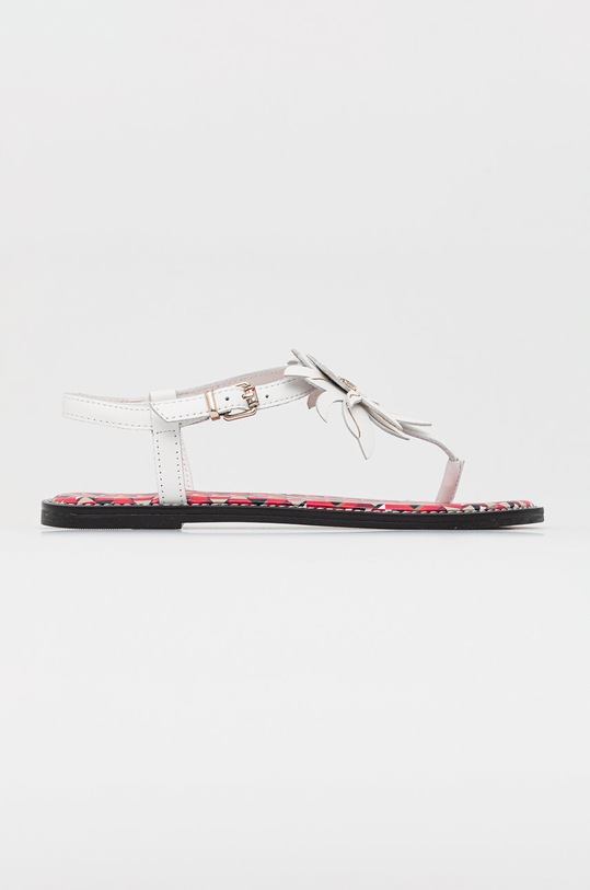 Tommy Hilfiger sandały skórzane płaski biały FW0FW06229.YBL