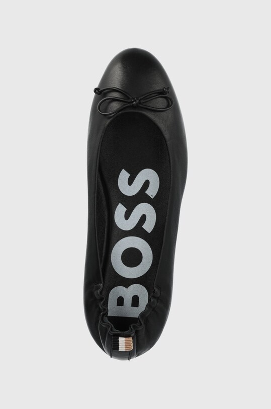 BOSS usnjene balerinke črna 50470483.001