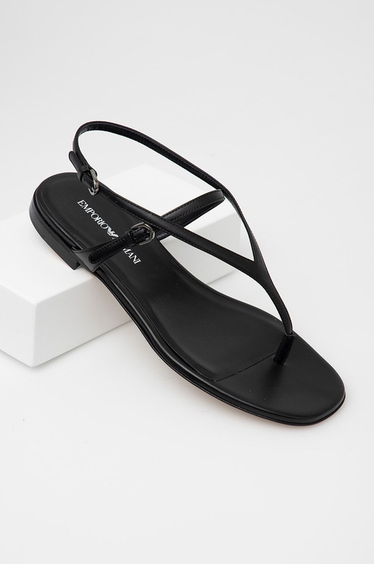 Emporio Armani sandały skórzane X3Q077.XF261.00002 czarny SS22
