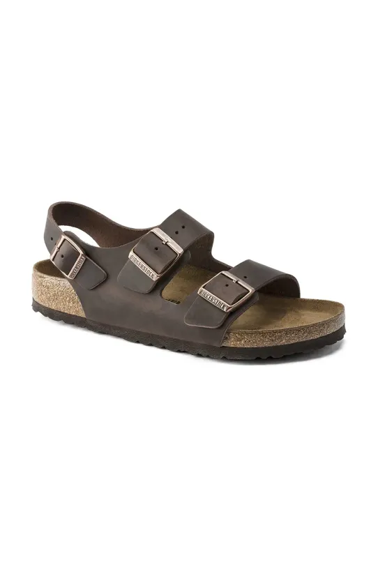 Δερμάτινα σανδάλια Birkenstock Milano 34873 καφέ SS22