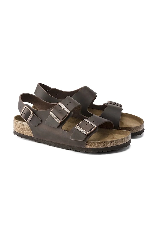 Δερμάτινα σανδάλια Birkenstock Milano καφέ 34873