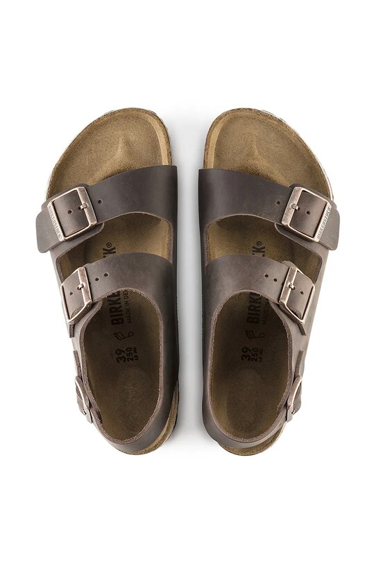 Δερμάτινα σανδάλια Birkenstock Milano 34873 καφέ