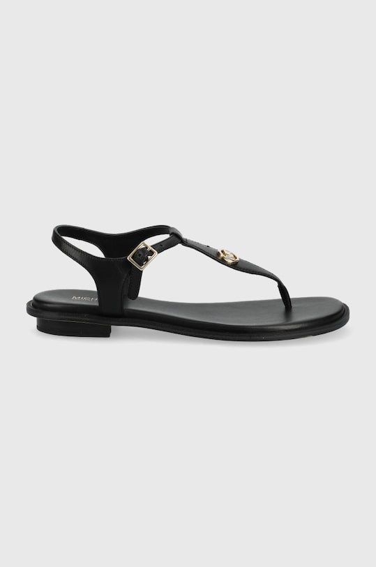 Usnjeni sandali MICHAEL Michael Kors Mallory Thong Ravna črna 40S1MAFA2L.001