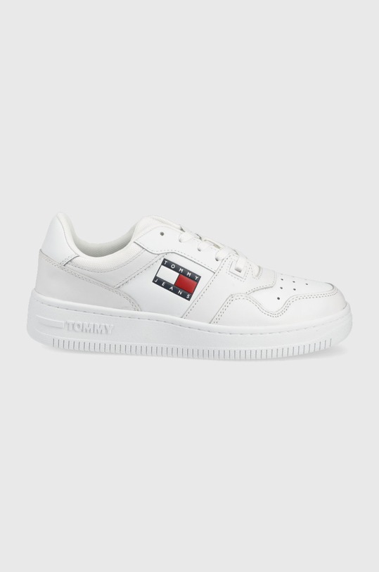 Tenisky Tommy Jeans usňová koža biela EN0EN01723.YBR.RETRO.B