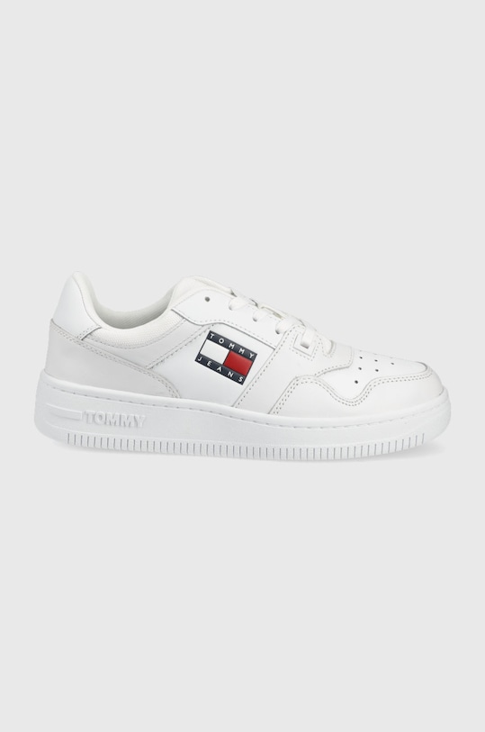 Tenisky Tommy Jeans usňová koža biela EN0EN01723.YBR.RETRO.B