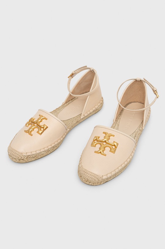 Tory Burch espadryle skórzane Eleanor Dorsay 88743.122 beżowy SS22