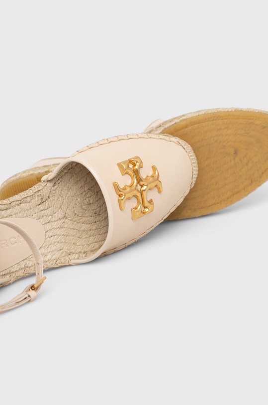 Tory Burch espadryle skórzane Eleanor Dorsay beżowy 88743.122