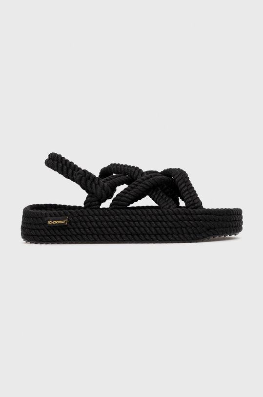Bohonomad sandale Bodrum textil negru BOD.0020.PRS