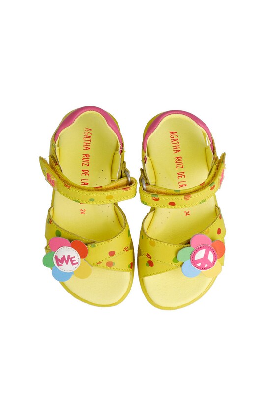 Agatha Ruiz de la Prada otroški usnjeni sandali rumena 222935.G.24.27
