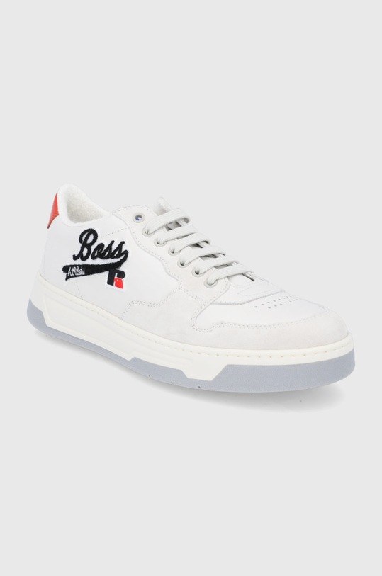 Kožená obuv Boss x Russell Athletic Baltimore 50465136.110 biela SS22