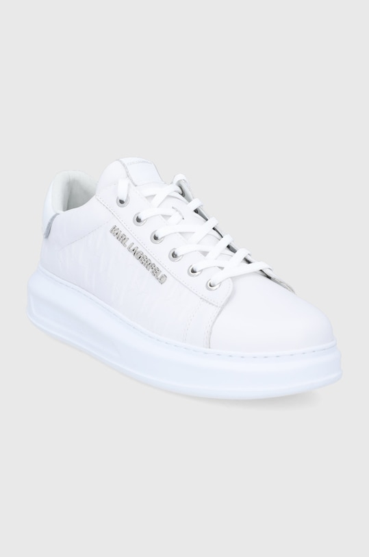 Kožené boty Karl Lagerfeld Kapri Mens KL52549.011 bílá SS22