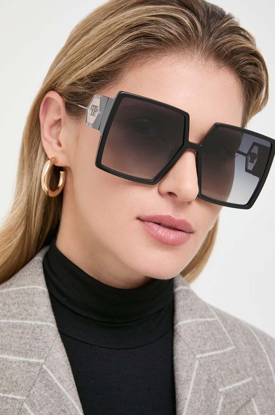Philipp Plein ochelari de soare geometric negru SPP028M.610700