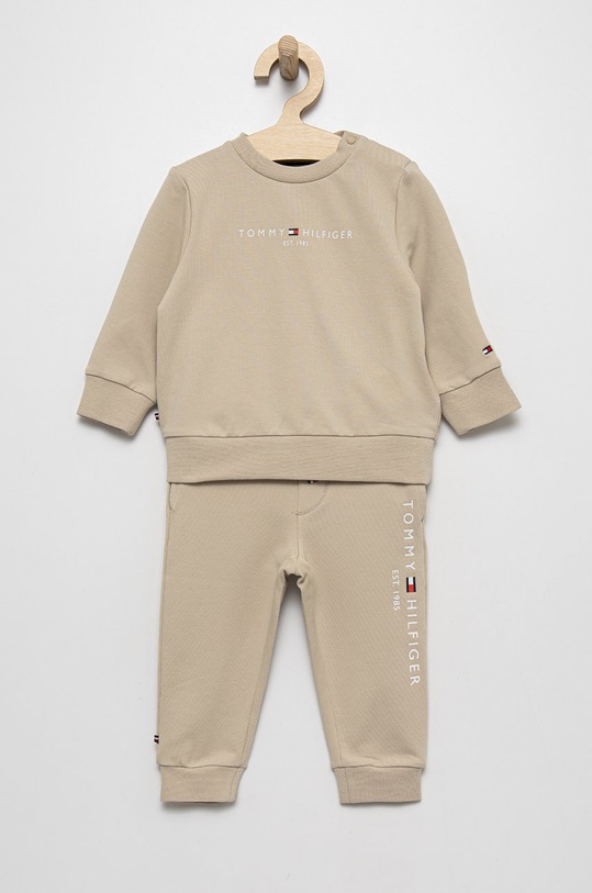 Kojenecká tepláková souprava Tommy Hilfiger Planet friendly béžová KN0KN01357.PPYY