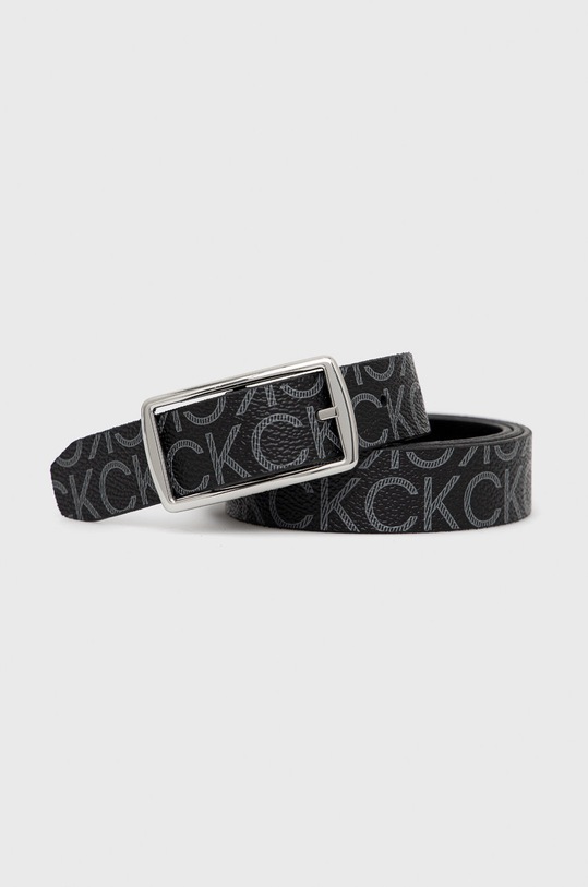 Oboustranný pásek Calvin Klein imitace kůže černá K60K608761.PPYY