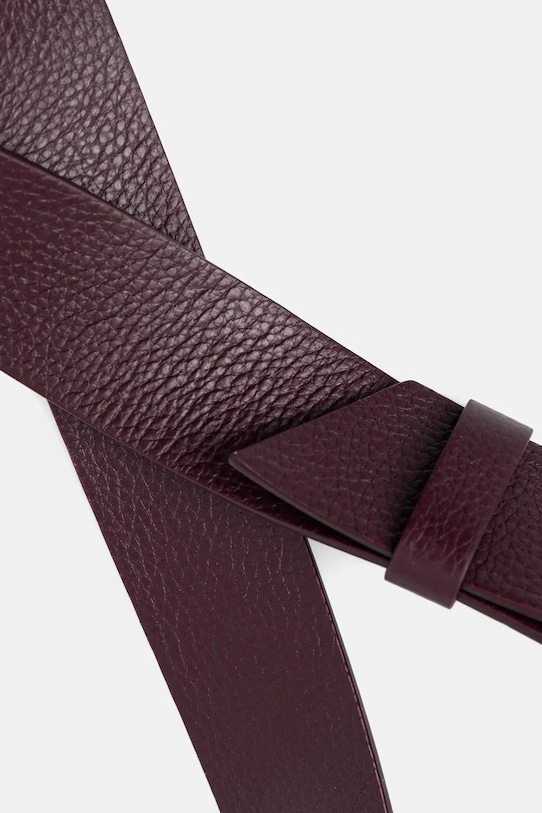 Kožený pásek Patrizia Pepe CW0471.L001 burgundské SS25