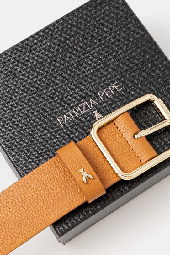 Akcesoria Patrizia Pepe pasek skórzany CW6409.L001 brązowy