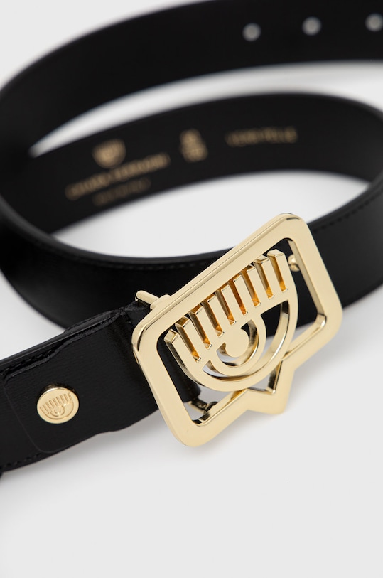 Kožený opasok Chiara Ferragni 72SB6F04 čierna SS22