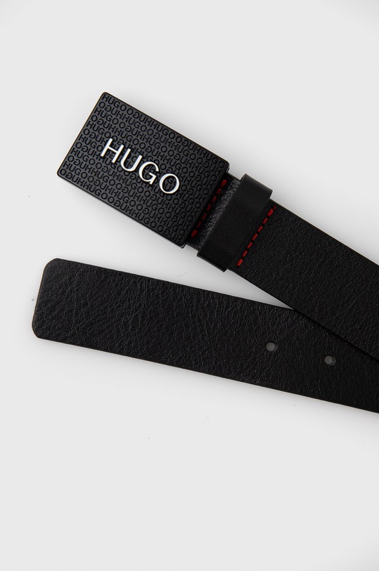 Kožený opasok Hugo 50440913 čierna SS22