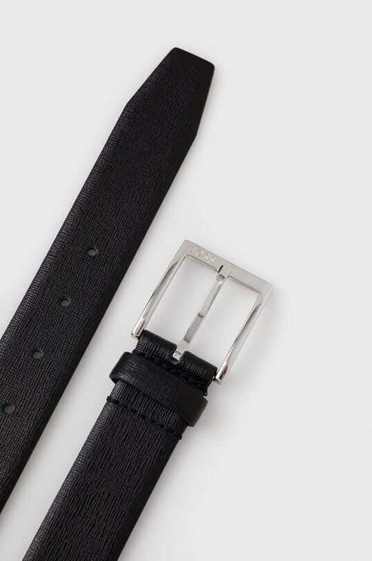 Kožený pásek BOSS 50471181 černá AA00