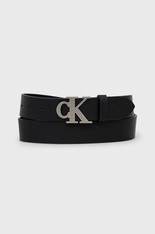 Kožený opasok Calvin Klein Jeans čierna K50K508894.PPYY