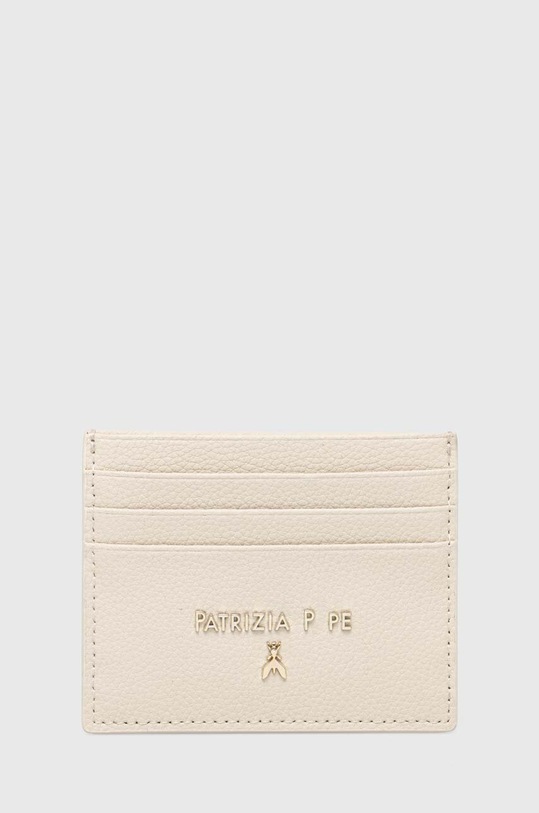 Patrizia Pepe etui na karty skórzane skóra licowa beżowy CQ7001.L001