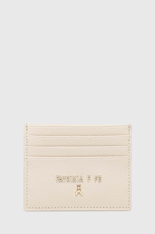 Patrizia Pepe etui na karty skórzane skóra licowa beżowy CQ7001.L001