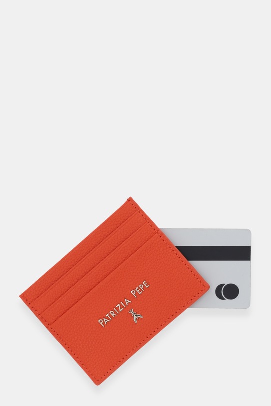 Akcesoria Patrizia Pepe etui na karty skórzane CQ7001.L001 pomarańczowy
