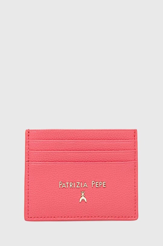 Шкіряний чохол на банківські карти Patrizia Pepe лицьова шкіра рожевий CQ7001.L001