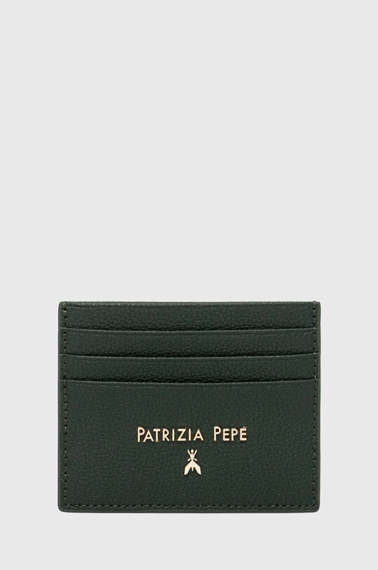 Шкіряний чохол на банківські карти Patrizia Pepe лицьова шкіра зелений CQ7001.L001