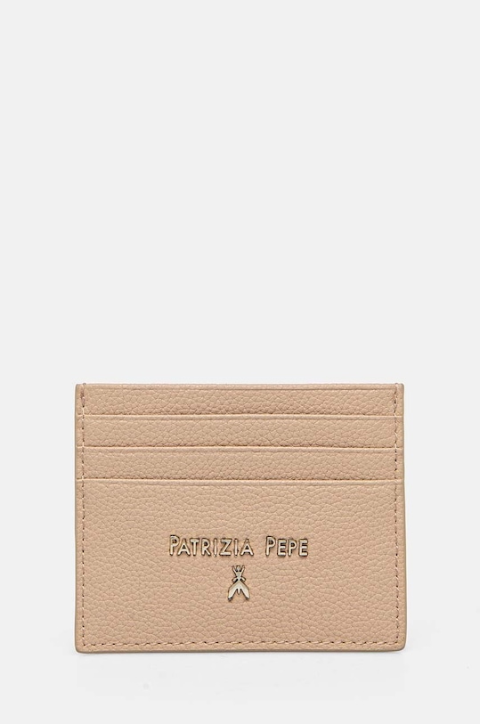 Шкіряний чохол на банківські карти Patrizia Pepe лицьова шкіра бежевий CQ7001.L001