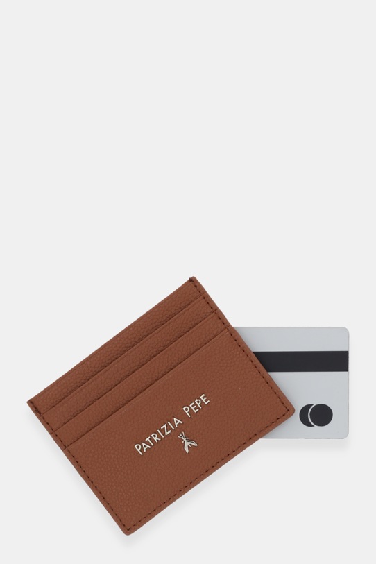 Akcesoria Patrizia Pepe etui na karty skórzane CQ7001.L001 brązowy
