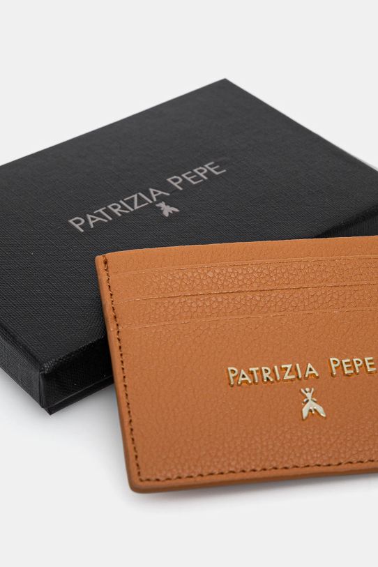 Аксесуари Шкіряний чохол на банківські карти Patrizia Pepe CQ7001.L001 коричневий