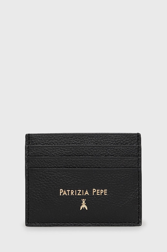 Шкіряний чохол на банківські карти Patrizia Pepe лицьова шкіра чорний CQ7001.L001
