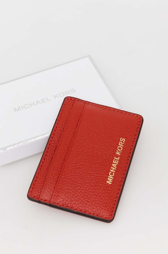 Akcesoria MICHAEL Michael Kors etui na karty skórzane 34F9GF6D0L czerwony