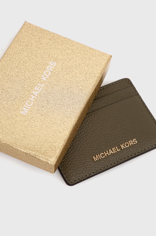 Akcesoria MICHAEL Michael Kors etui na karty skórzane 34F9GF6D0L 34F9GF6D0L zielony