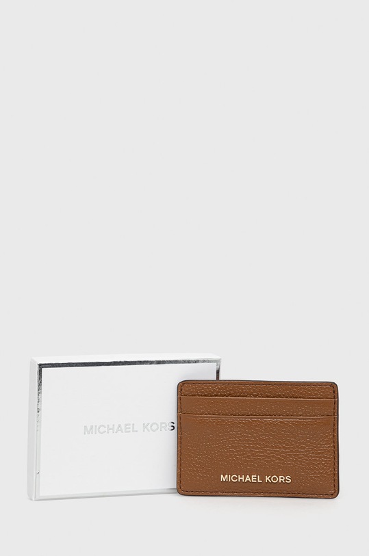 Δερμάτινη θήκη για κάρτες MICHAEL Michael Kors καφέ 34F9GF6D0L