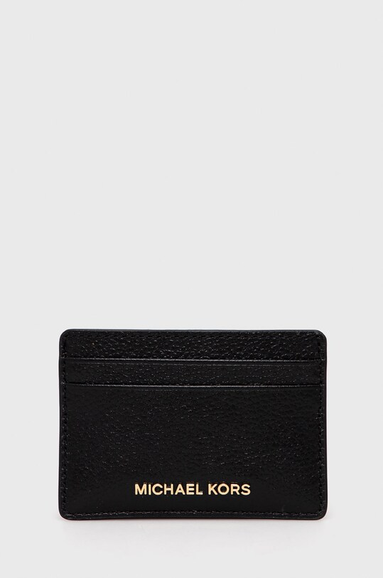 MICHAEL Michael Kors etui na karty skórzane 34F9GF6D0L skóra licowa czarny 34F9GF6D0L