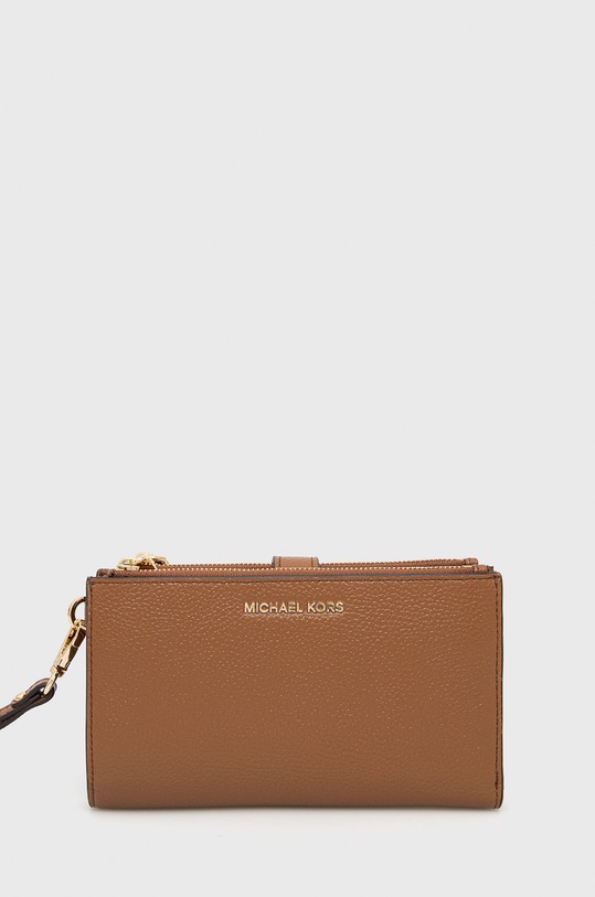 Kožená peňaženka MICHAEL Michael Kors usňová koža hnedá 34F9GAFW4L