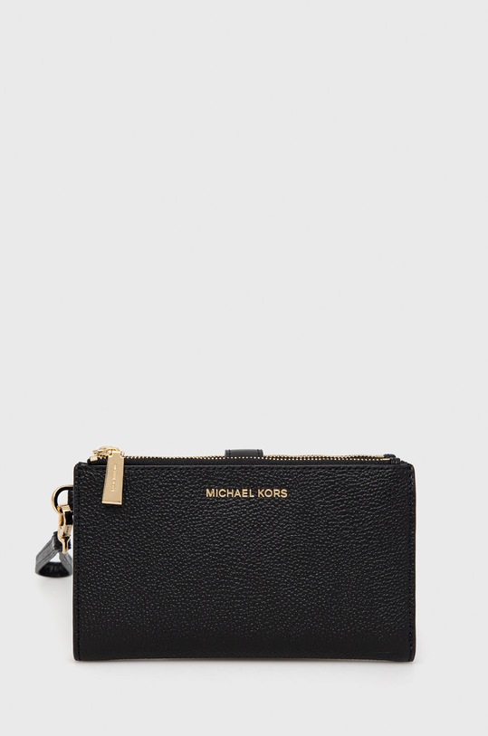Kožená peňaženka MICHAEL Michael Kors usňová koža čierna 34F9GAFW4L