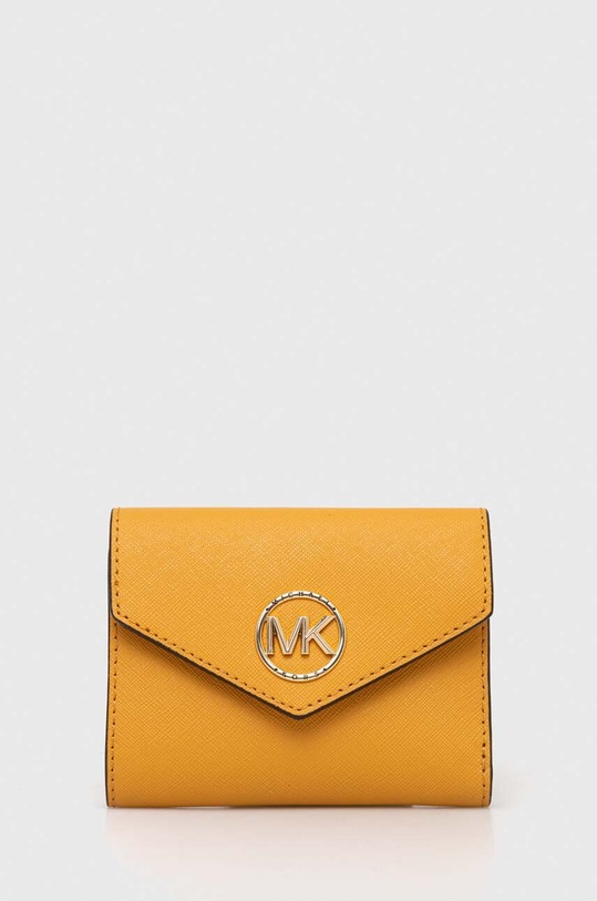 Δερμάτινο πορτοφόλι MICHAEL Michael Kors λείο δέρμα κίτρινο 34S1GNME6L