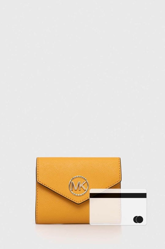 Δερμάτινο πορτοφόλι MICHAEL Michael Kors 34S1GNME6L κίτρινο