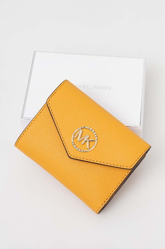 Δερμάτινο πορτοφόλι MICHAEL Michael Kors κίτρινο 34S1GNME6L