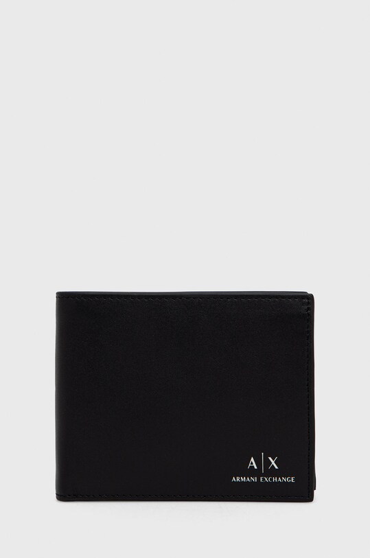 Kožni novčanik Armani Exchange bez uzorka crna 958433.CC845