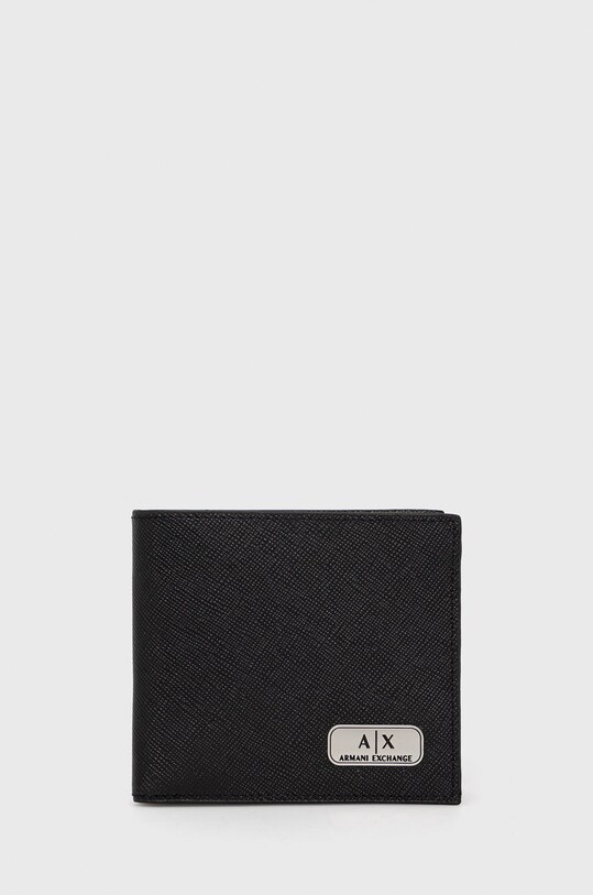 Armani Exchange portfel skórzany 958098.CC843 skóra licowa czarny 958098.CC843