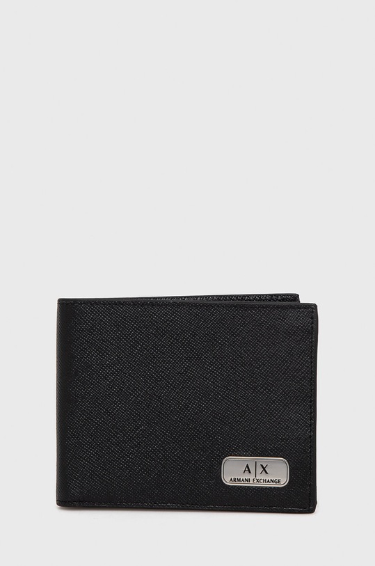 Kožni novčanik Armani Exchange bez uzorka crna 958433.CC843