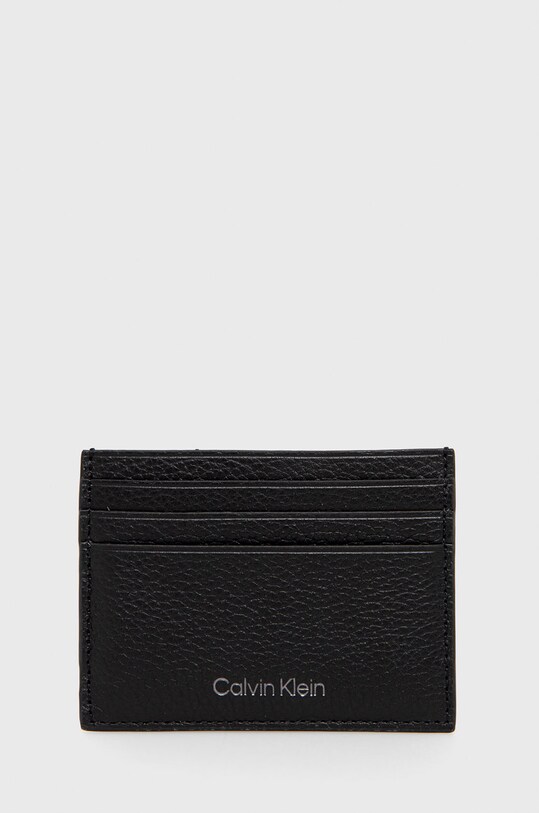 Шкіряний чохол на банківські карти Calvin Klein лицьова шкіра чорний K50K507389.PPYY